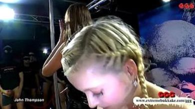 ПТУшница с косичками сосет члены и ебется на кастинге