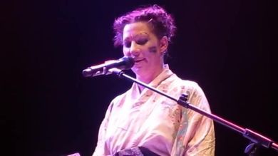 Певица Аманда Палмер разделась на сцене и показала голые титьки и лохматку